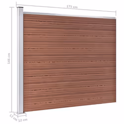 vidaXL Fence Panel WPC 175x146 cm Brown Garden Barrier Edging Fencing Privacy - Additional view 8