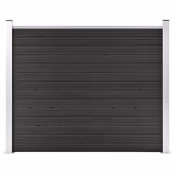 vidaXL Fence Panel WPC 180x146 cm Grey Garden Barrier Edging Fencing Privacy