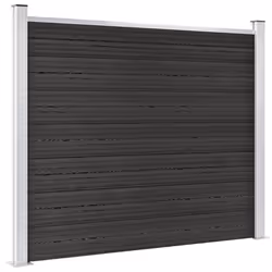 vidaXL Fence Panel WPC 180x146 cm Grey Garden Barrier Edging Fencing Privacy