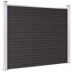 vidaXL Fence Panel WPC 180x146 cm Grey Garden Barrier Edging Fencing Privacy