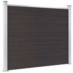 vidaXL Fence Panel WPC 180x146 cm Black Garden Barrier Edging Fencing Privacy - Additional view 3
