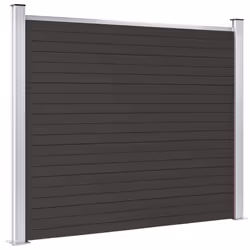 vidaXL Fence Panel WPC 180x146 cm Black Garden Barrier Edging Fencing Privacy - Additional view 4