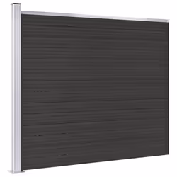 Fence Panel WPC 175x146 cm Black - Additional view 2