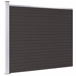 Fence Panel WPC 175x146 cm Black - Additional view 3