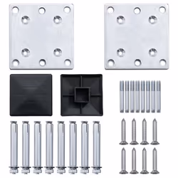 vidaXL 2x Fence Posts Dark Grey Aluminium Fencing Post with Cap and Steel Foot - Additional view 7