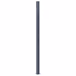 vidaXL 3x Fence Posts Dark Grey Aluminium Fencing Post with Cap and Steel Foot - Additional view 4