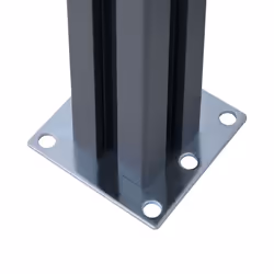 vidaXL 3x Fence Posts Dark Grey Aluminium Fencing Post with Cap and Steel Foot - Additional view 6
