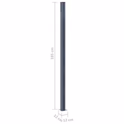 vidaXL 3x Fence Posts Dark Grey Aluminium Fencing Post with Cap and Steel Foot - Additional view 8