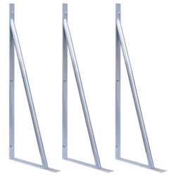 vidaXL 3x Support Brackets for Fence Post Galvanised Steel Supporting Foot