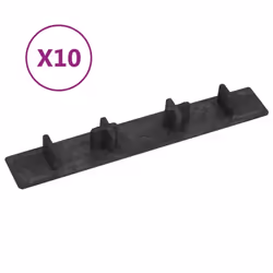 vidaXL 10x Decking End Cap Black Plastic Deck Board Home Decking Accessories