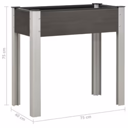 vidaXL Garden Raised Bed WPC Grey Outdoor Planter Pot Flower Box Flowerpot - Additional view 5