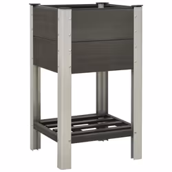 vidaXL Garden Raised Bed with Shelf WPC Grey Flower Box Outdoor Planter Pot