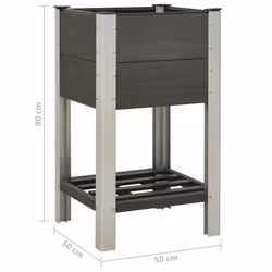 vidaXL Garden Raised Bed with Shelf WPC Grey Flower Box Outdoor Planter Pot - Additional view 4