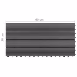 vidaXL 6x Decking Tiles WPC Black Interlocking Floor Pool Tile Flooring Carpet