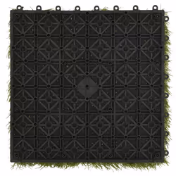 vidaXL 22x Artificial Grass Tiles Green Fake Lawn Synthetic Turf Ground Garden - Additional view 5