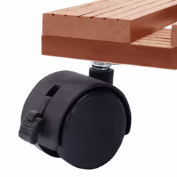 vidaXL 2x Plant Trolleys Brown WPC Plants Dollies Caddies Rolling Plants Stand - Additional view 4