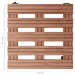 vidaXL 2x Plant Trolleys Brown WPC Plants Dollies Caddies Rolling Plants Stand - Additional view 5