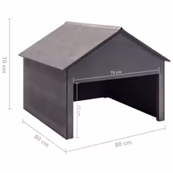 vidaXL Lawn Mower Garage Grey WPC Lawnmower Roof Sun Rain Shelter Outdoor - Additional view 5