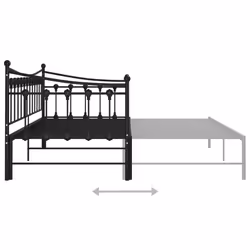 vidaXL Pull-out Sofa Bed Frame Black Metal for Day Sleeping Guest Sleepover - Additional view 10