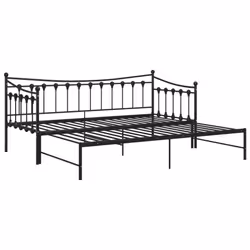 vidaXL Pull-out Sofa Bed Frame Black Metal for Day Sleeping Guest Sleepover - Additional view 6