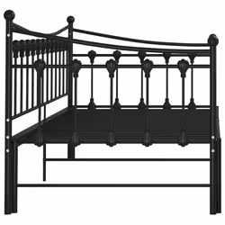 vidaXL Pull-out Sofa Bed Frame Black Metal for Day Sleeping Guest Sleepover - Additional view 8