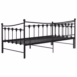 vidaXL Pull-out Sofa Bed Frame Black Metal for Day Sleeping Guest Sleepover - Additional view 9