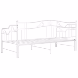 vidaXL Pull-out Sofa Bed Frame White Metal for Day Sleeping Sleepover Guest - Additional view 8