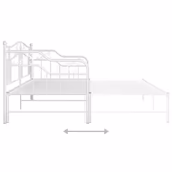vidaXL Pull-out Sofa Bed Frame White Metal for Day Sleeping Sleepover Guest - Additional view 9