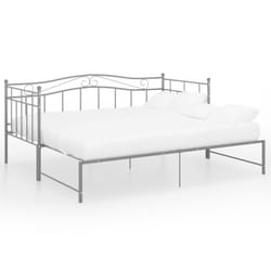 vidaXL Pull-out Sofa Bed Frame Grey Metal Living Room Occasional Sleepover