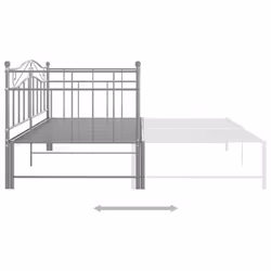 vidaXL Pull-out Sofa Bed Frame Grey Metal Living Room Occasional Sleepover - Additional view 5