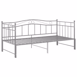 vidaXL Pull-out Sofa Bed Frame Grey Metal Living Room Occasional Sleepover - Additional view 6