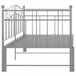 vidaXL Pull-out Sofa Bed Frame Grey Metal Living Room Occasional Sleepover - Additional view 7