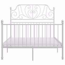 vidaXL Bed Frame White Metal Home 120x200 cm Bedroom Furniture Unit Bedstead
