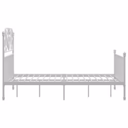 vidaXL Bed Frame White Metal Home 120x200 cm Bedroom Furniture Unit Bedstead