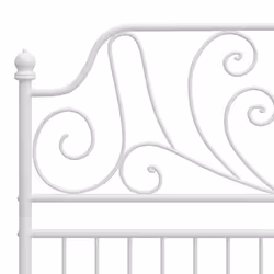 vidaXL Bed Frame White Metal Home 120x200 cm Bedroom Furniture Unit Bedstead - Additional view 4