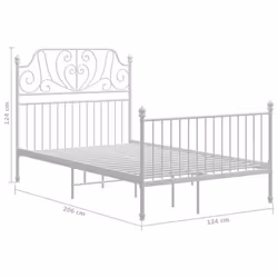vidaXL Bed Frame White Metal Home 120x200 cm Bedroom Furniture Unit Bedstead - Additional view 5