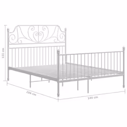 vidaXL Bed Frame White Metal Home 140x200 cm Bedroom Furniture Unit Bedstead