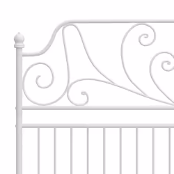 vidaXL Bed Frame White Metal Home 140x200 cm Bedroom Furniture Unit Bedstead - Additional view 4