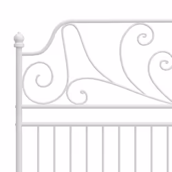 vidaXL Bed Frame Metal Home Bedroom Bed Base Bedstead Mattress Foundation - white, 160 x 200 cm - Additional view 4