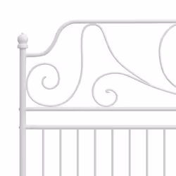vidaXL Bed Frame Metal Home Bedroom Bed Base Bedstead Mattress Foundation - white, 200 x 200 cm - Additional view 4