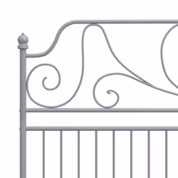 vidaXL Bed Frame Metal Home Bedroom Bed Base Bedstead Mattress Foundation - grey, 200 x 200 cm - Additional view 4