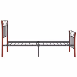 vidaXL Bed Frame Black Metal 90x200 cm Bedroom Furniture Bed Base Bedstead - Additional view 4