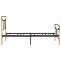 vidaXL Bed Frame Black Metal 90x200 cm Bedroom Furniture Bed Base Bedstead - Additional view 4