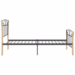 vidaXL Bed Frame Black Metal 100x200 cm Bedroom Furniture Bed Base Bedstead - Additional view 4