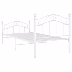 vidaXL Bed Frame White Metal 90x200 cm Home Bedroom Furniture Bed Base Unit - Additional view 4
