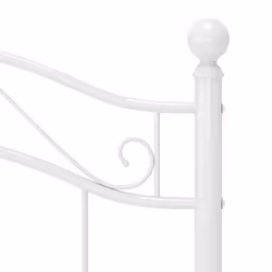 vidaXL Bed Frame White Metal 90x200 cm Home Bedroom Furniture Bed Base Unit - Additional view 5