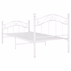 vidaXL Bed Frame Metal Home Bedroom Bed Base Unit 100cm/90cm Multi Colours - white - Additional view 4