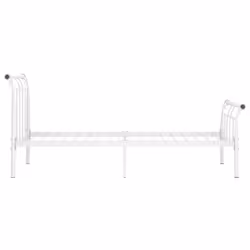 vidaXL Bed Frame White Metal 100x200 cm Bedroom Furniture Bed Base Bedstead