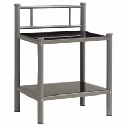 VidaXL 325093 nightstand/bedside table Grey, Black