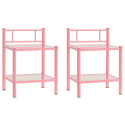 VidaXL 325095 nightstand/bedside table Pink, Transparent